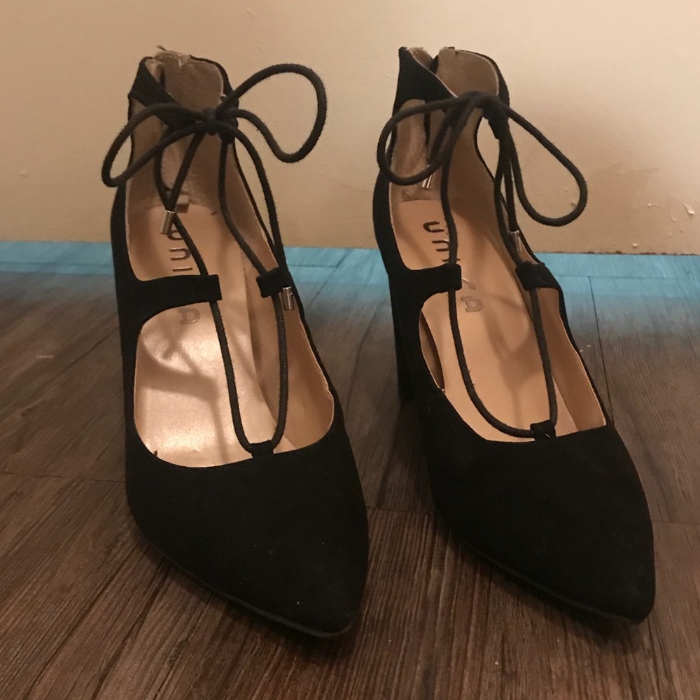 Black Unisa Lace-up Heels